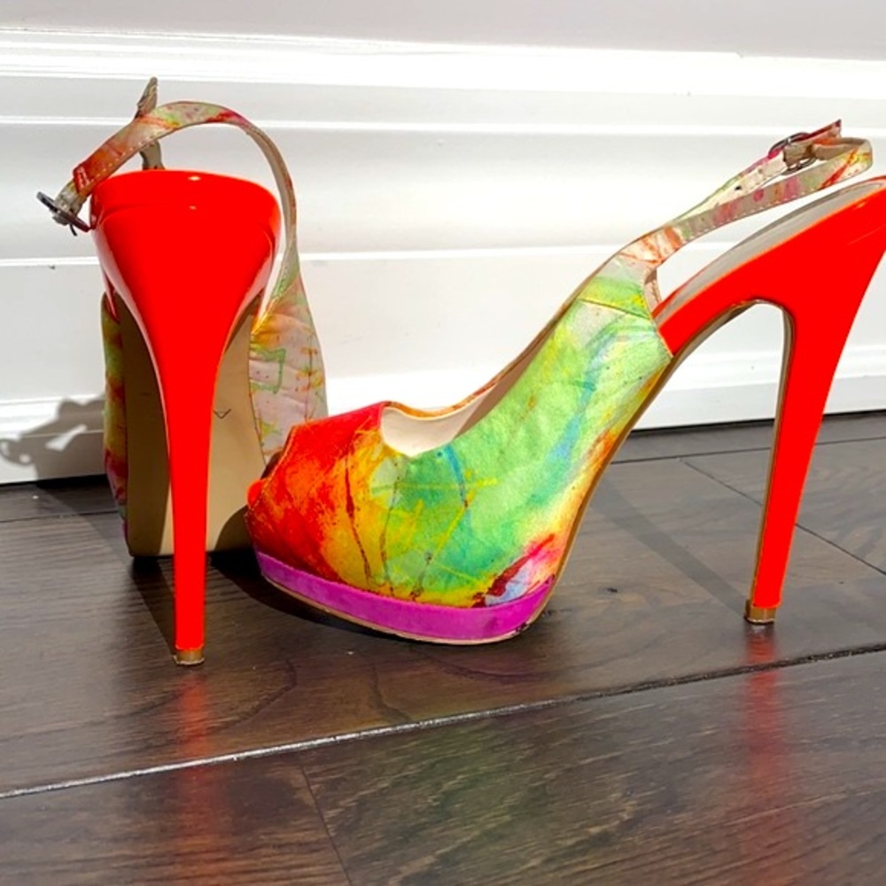 ALDO Multi-Colour Slingback Heel Size 38 US 8